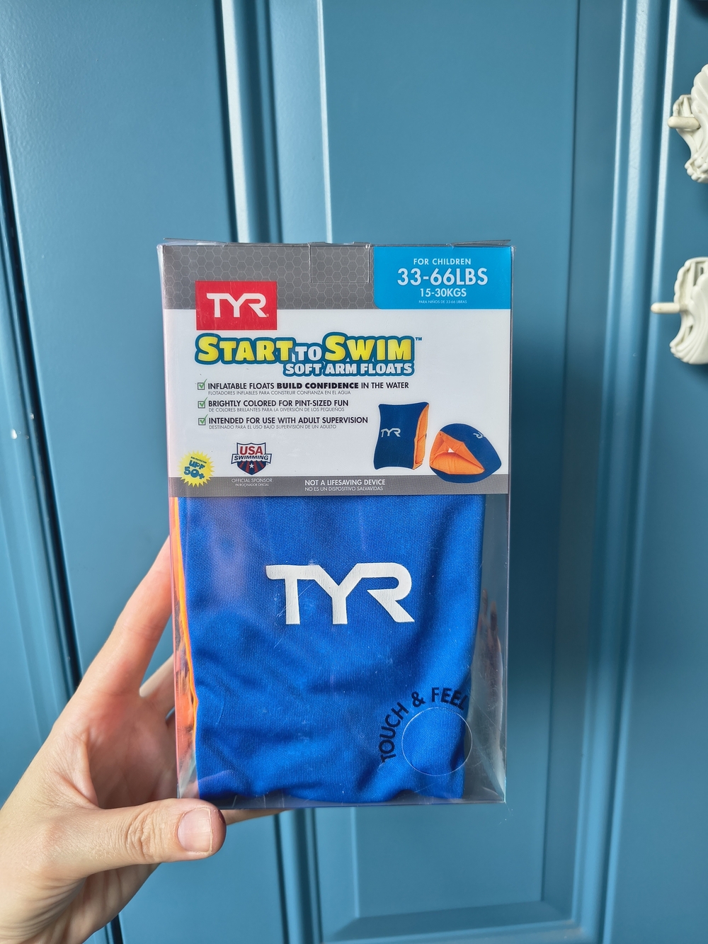 TYR Blue and Orange Kids Swim Soft Arm Floats